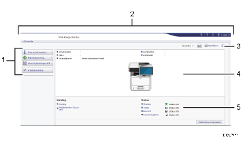 Bild av webbläsarfönster med numrerade detaljer