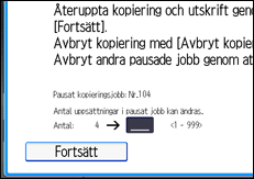Bild av användarpanelens skärm