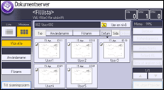 Bild av användarpanelens skärm