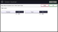 İşlem paneli ekran çizimi