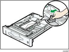 Paper feed tray illustration