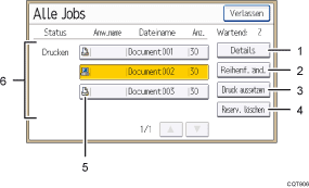 Nummerierte Abbildung Bedienfeld-Display