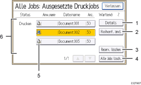 Nummerierte Abbildung Bedienfeld-Display