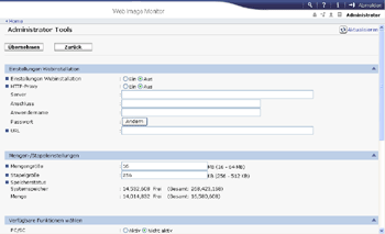 Web-Browser Bildschirmdarstellung