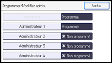 Illustration de l'écran du panneau de commande
