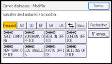 Illustration de l'écran du panneau de commande
