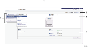 Illustrazione numerata della schermata del browser web