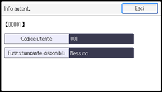 Illustrazione della schermata sul pannello di controllo