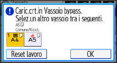 Illustrazione della schermata sul pannello di controllo
