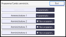 Illustrazione della schermata sul pannello di controllo