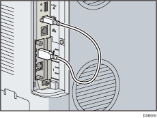 Illustratie achterzijde van de printer