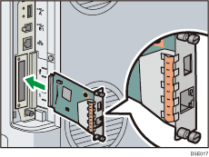 Illustratie achterzijde van de printer