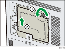 Illustratie achterzijde van de printer