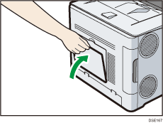 Illustratie achterzijde van de printer