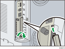 Illustratie achterzijde van de printer