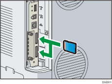 Illustratie achterzijde van de printer