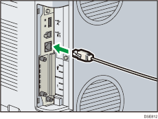 Illustratie achterzijde van de printer