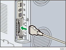 Illustratie achterzijde van de printer