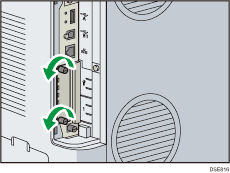 Illustratie achterzijde van de printer