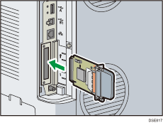 Illustratie achterzijde van de printer