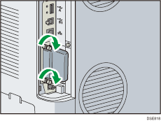 Illustratie achterzijde van de printer
