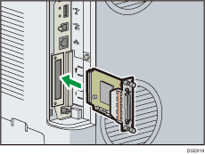 Illustratie achterzijde van de printer