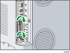 Illustratie achterzijde van de printer
