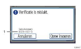 Genummerde afbeelding van het scherm van het bedieningspaneel