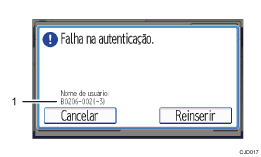 Ilustração numerada da tela do painel de operação