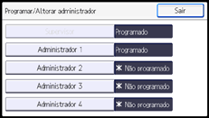 Ilustração da tela do painel de operação
