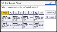 Ilustração da tela do painel de operação