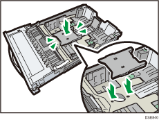 Ilustração do lado frontal da impressora