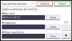 Il·lustració de pantalla del panell d'operacions