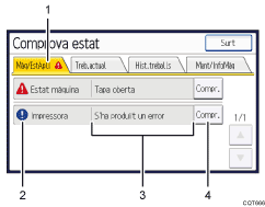 Il·lustració de crida numerada de la pantalla del panell d'operacions