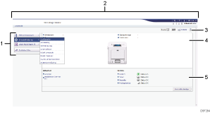 Nummereret illustration af webbrowser-skærm