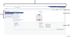 Απεικόνιση οθόνης προγράμματος περιήγησης με αριθμημένες επεξηγήσεις