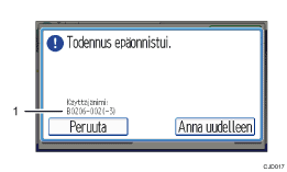 Käyttöpaneelin numeroitu näyttö