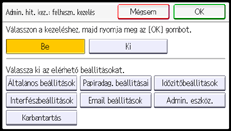 A kezelőpanel ismertetése
