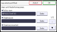 Illustrasjon av betjeningspanelet
