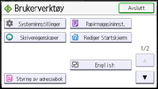 Illustrasjon av betjeningspanelet