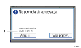 Ilustracja ekranu panela oznaczona numerowanymi odsyłaczami