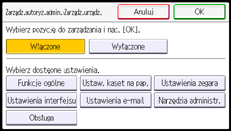 Ilustracja ekranu panela operacyjnego