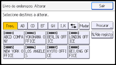 Ilustração do ecrã do painel de operação