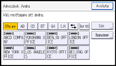 Bild av användarpanelens skärm