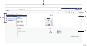 Bild av webbläsarfönster med numrerade detaljer