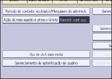 Ilustração da tela do painel de operação