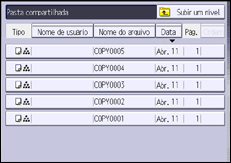 Ilustração da tela do painel de operação