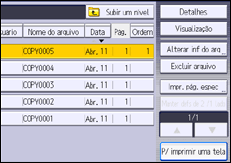Ilustração da tela do painel de operação
