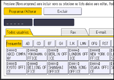 Ilustração da tela do painel de operação