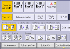 Ilustração da tela do painel de operação